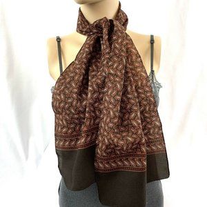 Vintage PIER GIORGIO Scarf Brown Paisley Italy 54"